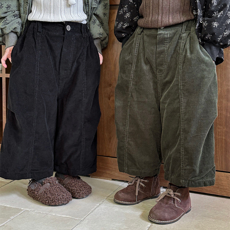 裏ボアコーデュロイワイドパンツ