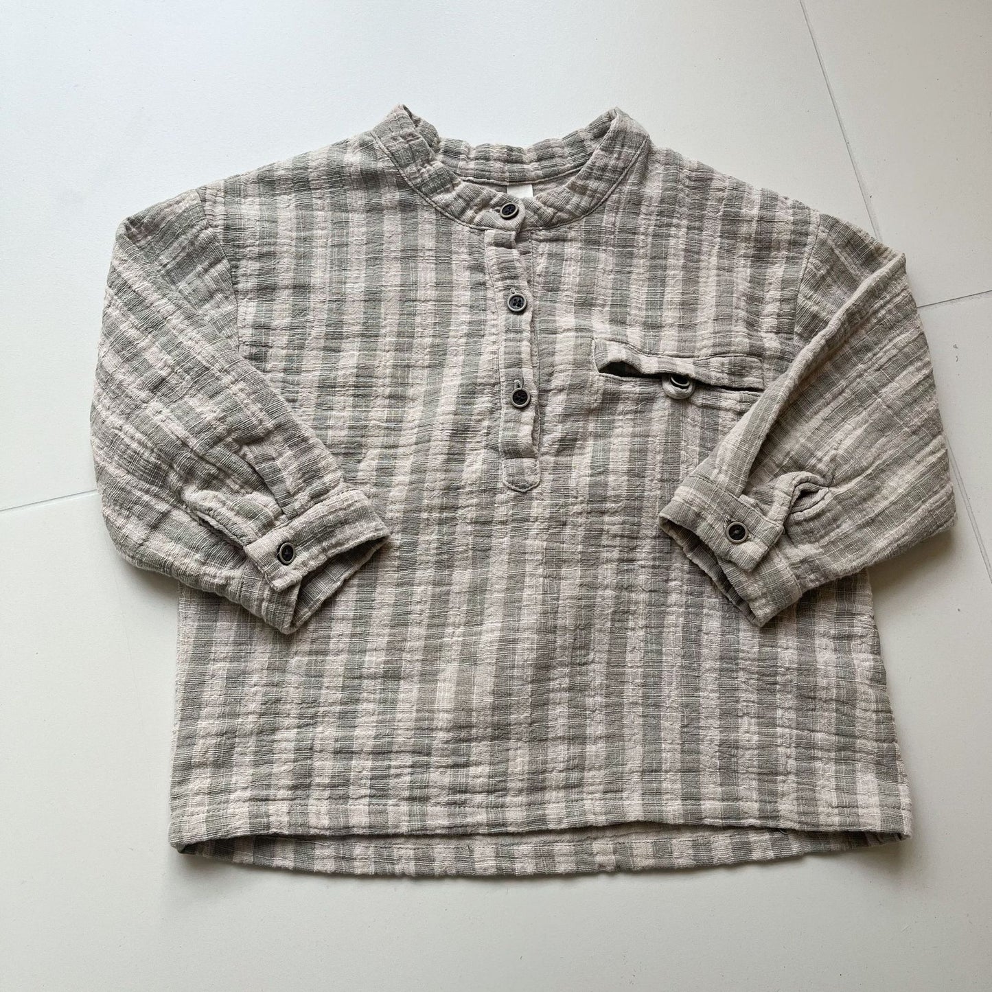 純綿ガーゼストライプシャツ