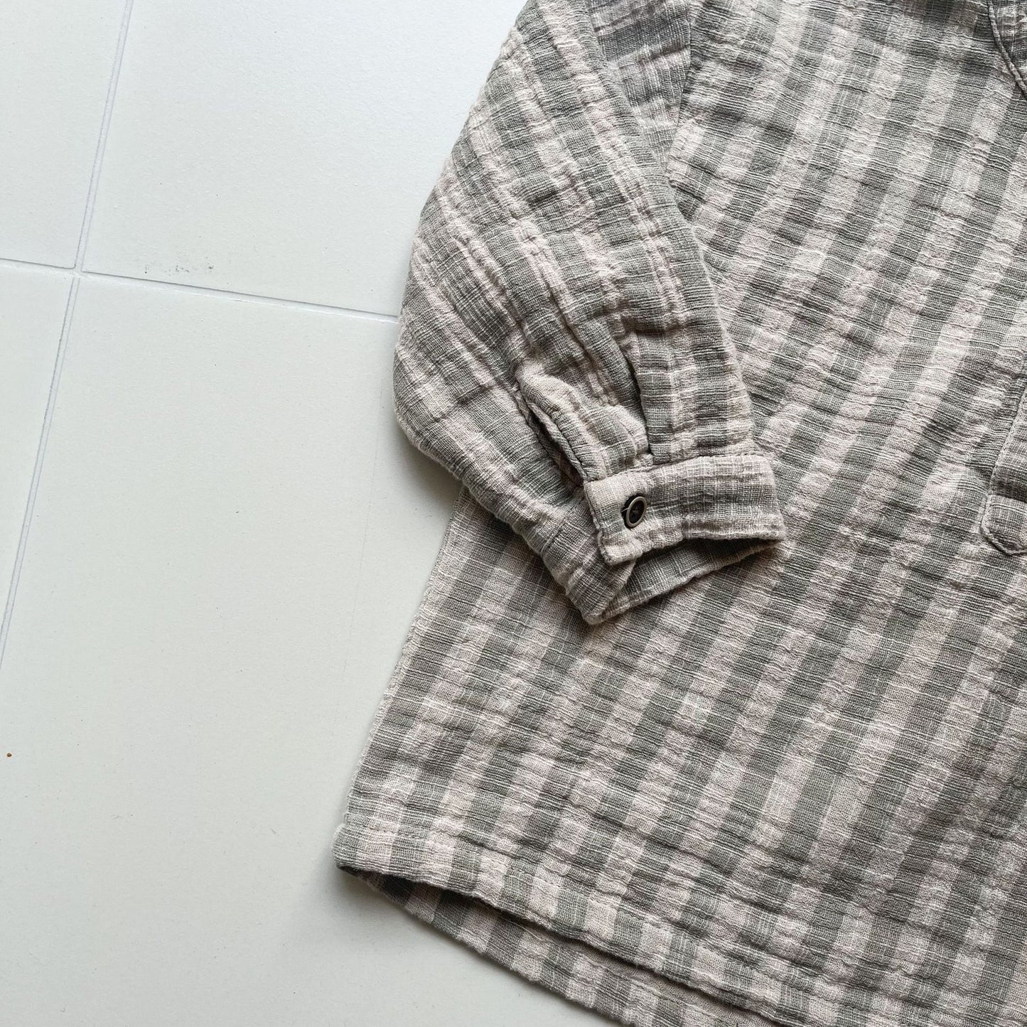 純綿ガーゼストライプシャツ