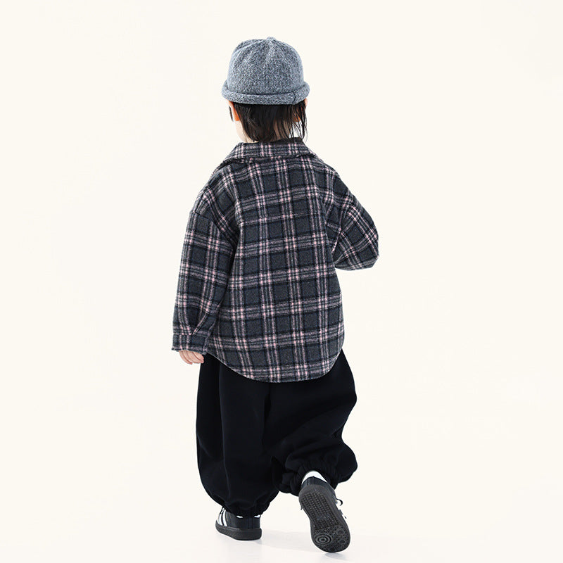 チェック裏ボアシャケット