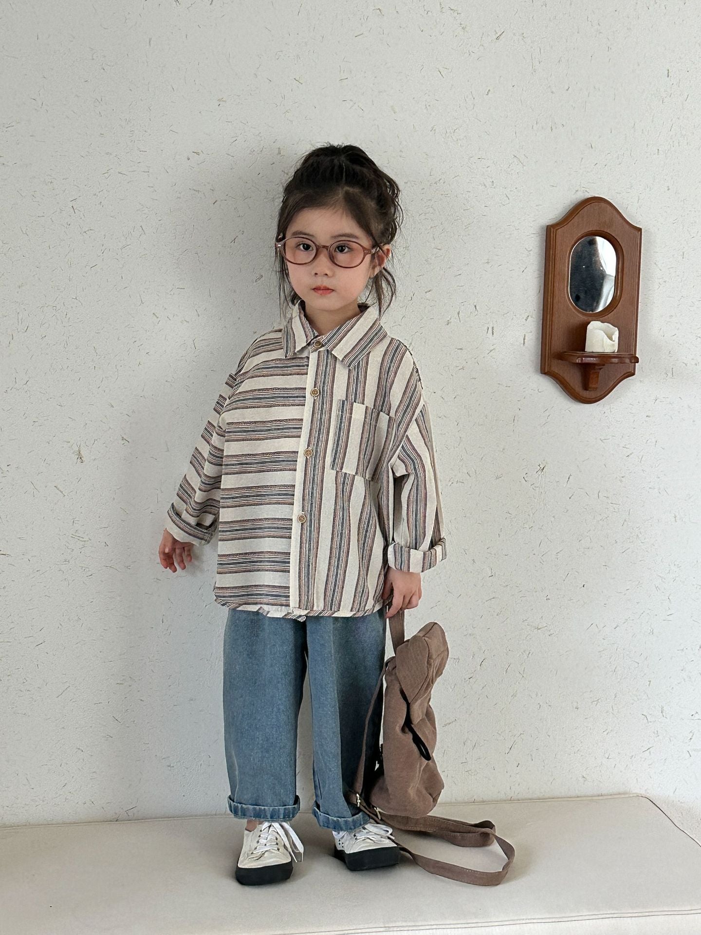 アシンメトリーストライプシャツ