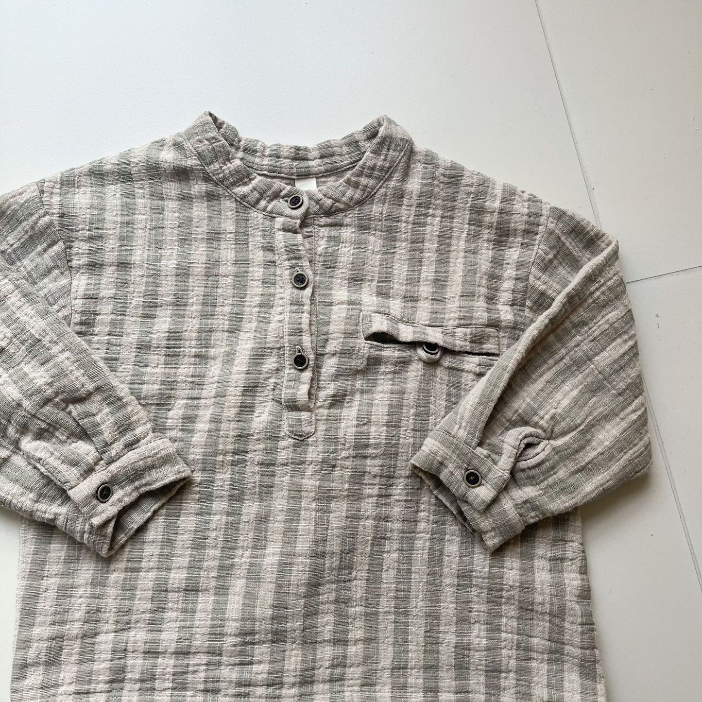 純綿ガーゼストライプシャツ