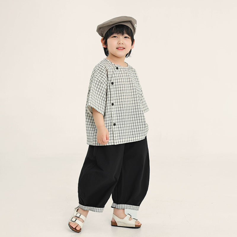 斜め前立てチャックシャツ