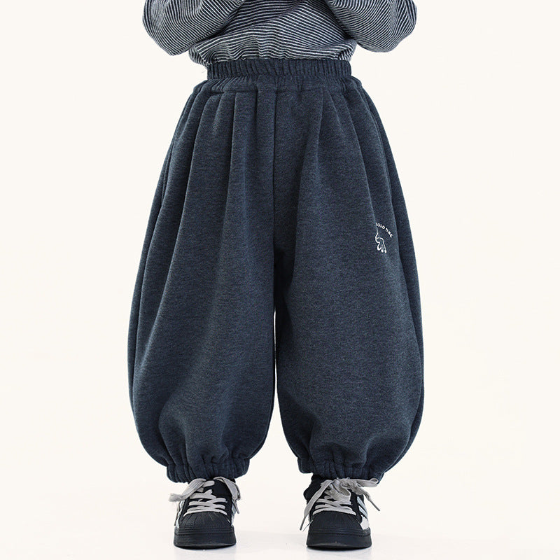 グレー裏ボアバルーンパンツ