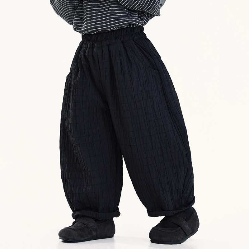 シャドー柄裏ボアパンツ