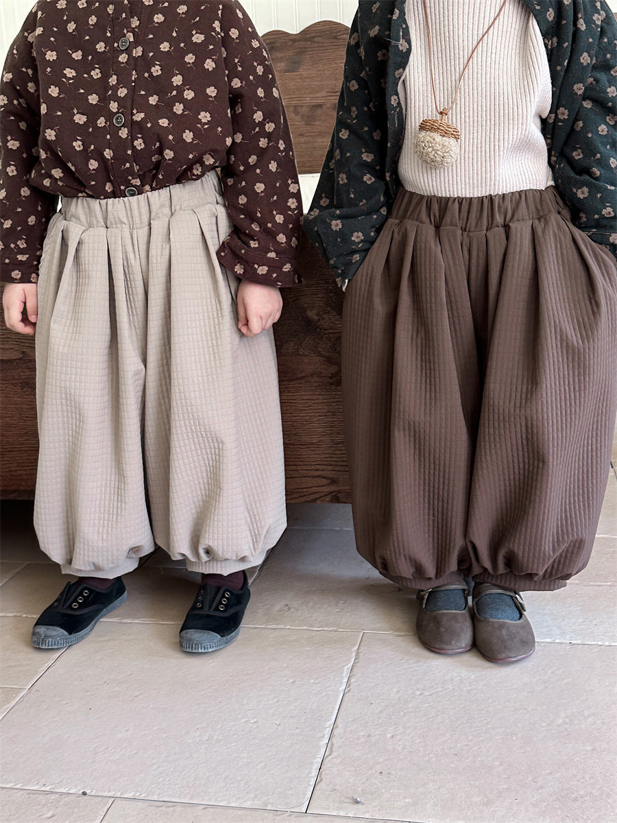 チェックバルーン裏ボアパンツ