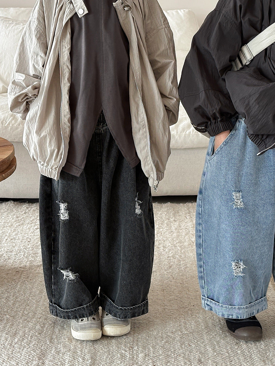 ダメージ加工デニムパンツ