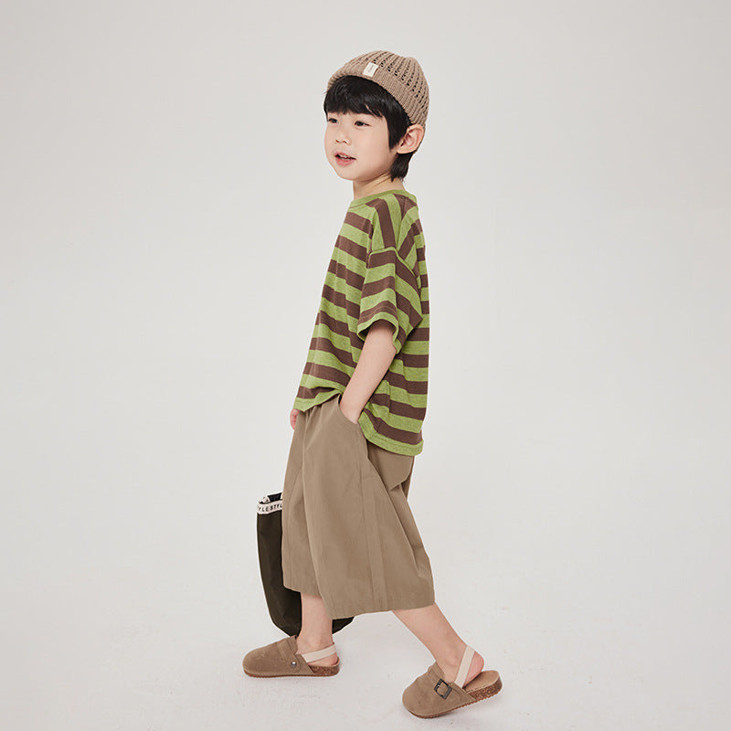 配色リブTシャツ