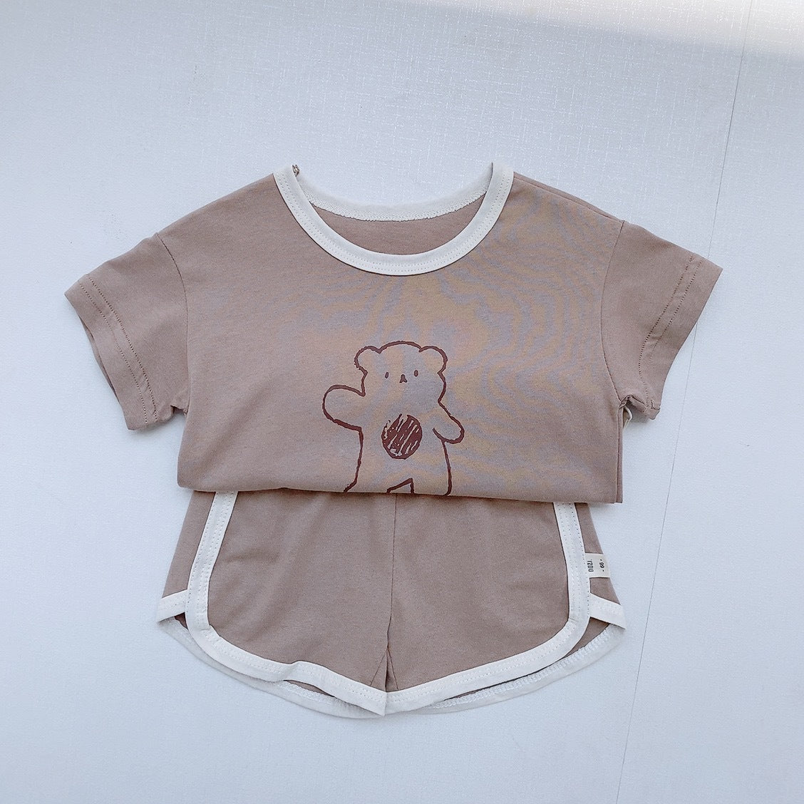 くまプリント半袖セットアップ