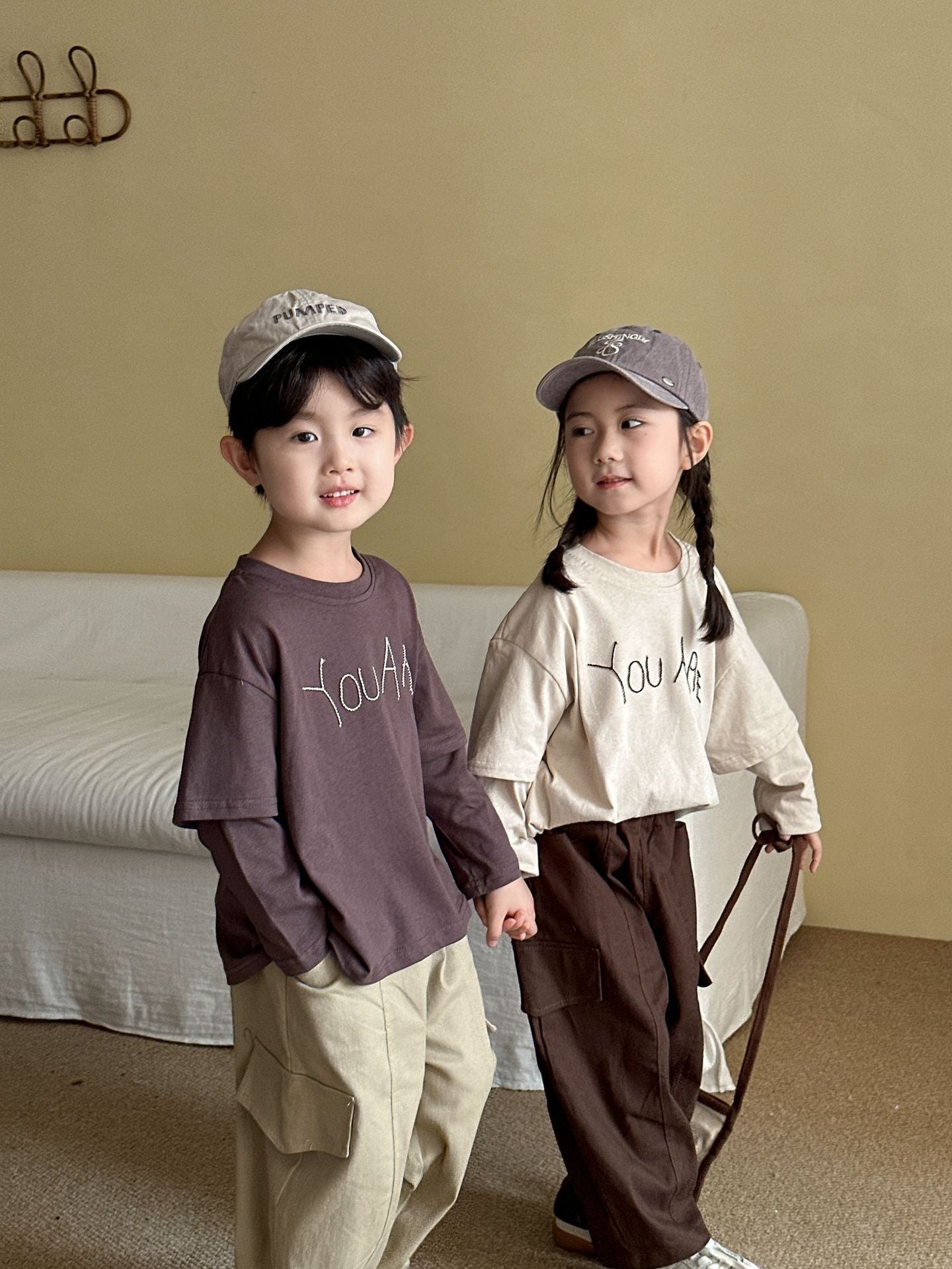 重ね着風長袖Tシャツ