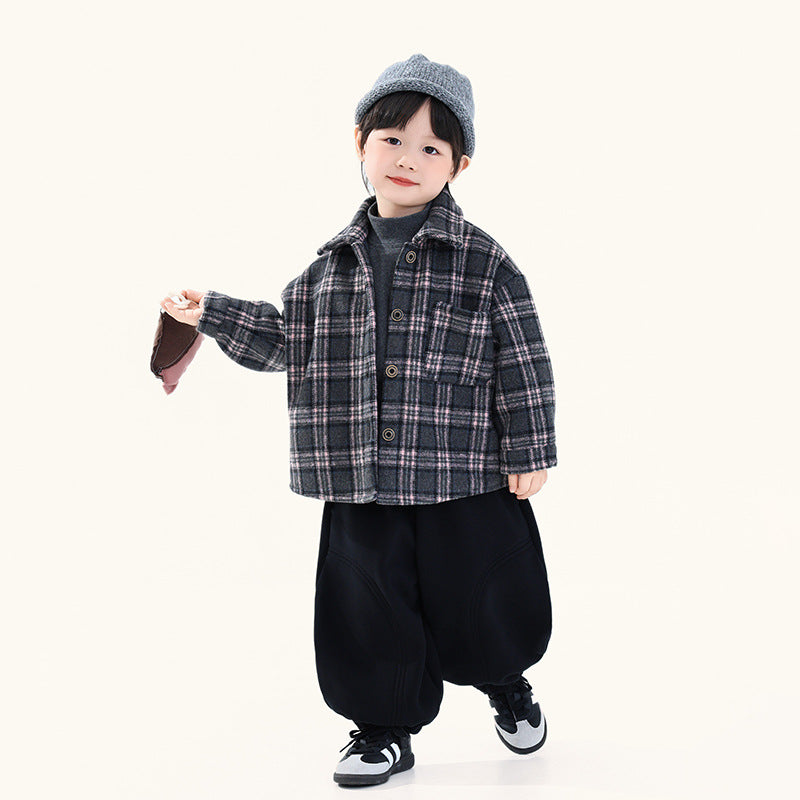 チェック裏ボアシャケット