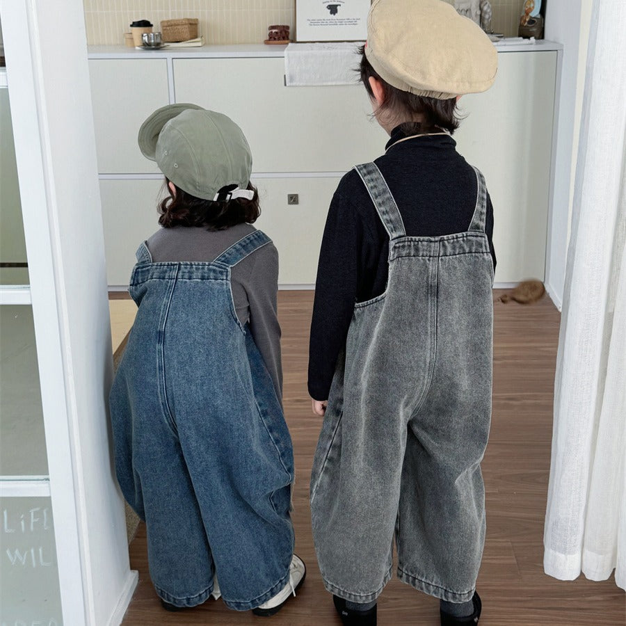 ダメージデニムサロペット