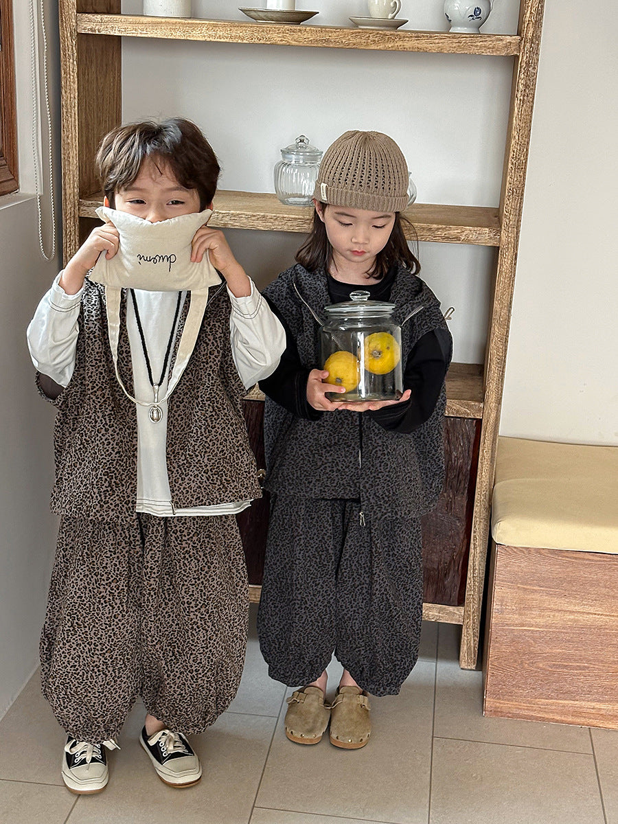 レオパード柄フードベストセット