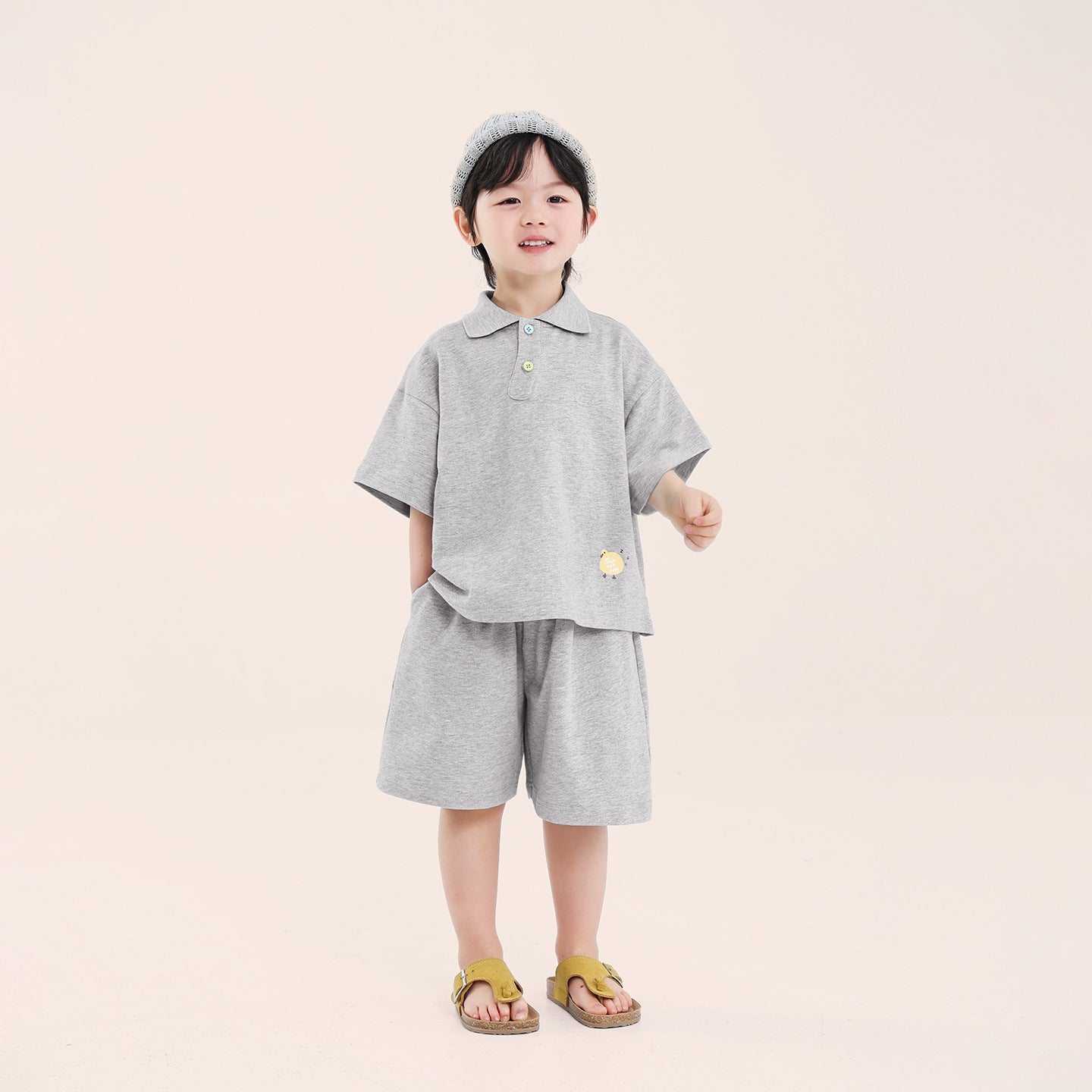 カラーボタンポロシャツ&ショートパンツ2点セット