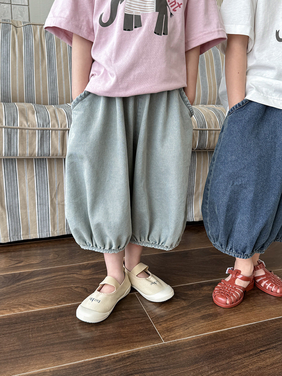 薄手七分丈デニムパンツ