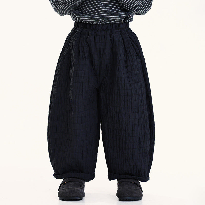 シャドー柄裏ボアパンツ