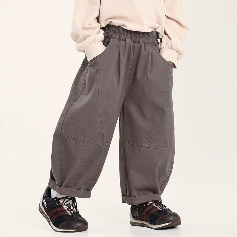 綿100%ステッチロングパンツ