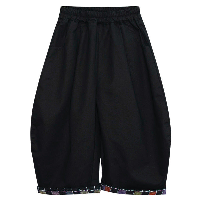カラフルチェック巻き裾パンツ