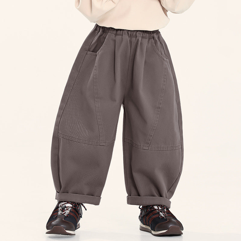 綿100%ステッチロングパンツ