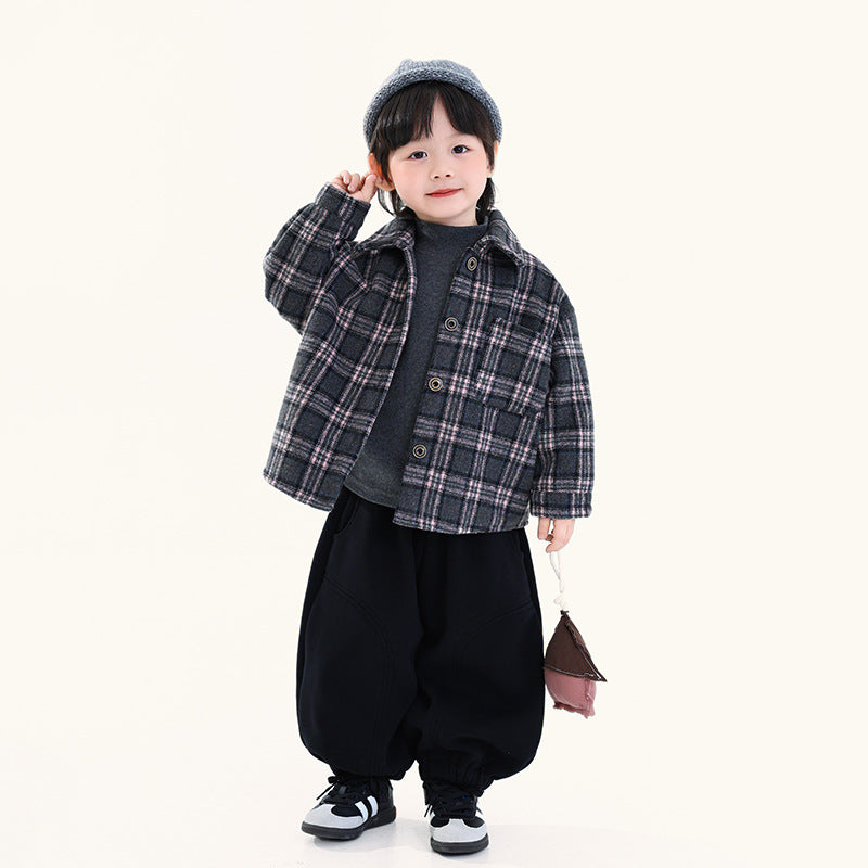 チェック裏ボアシャケット