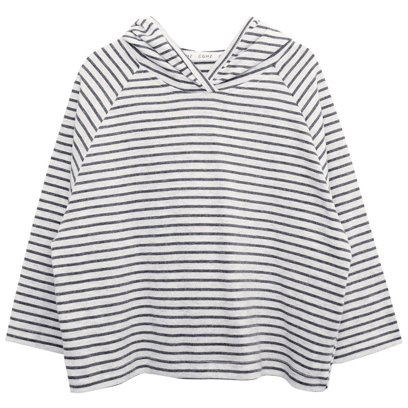 ニュアンスグレーボーダーパーカー