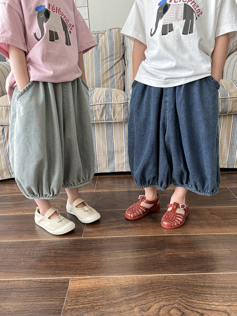 薄手七分丈デニムパンツ