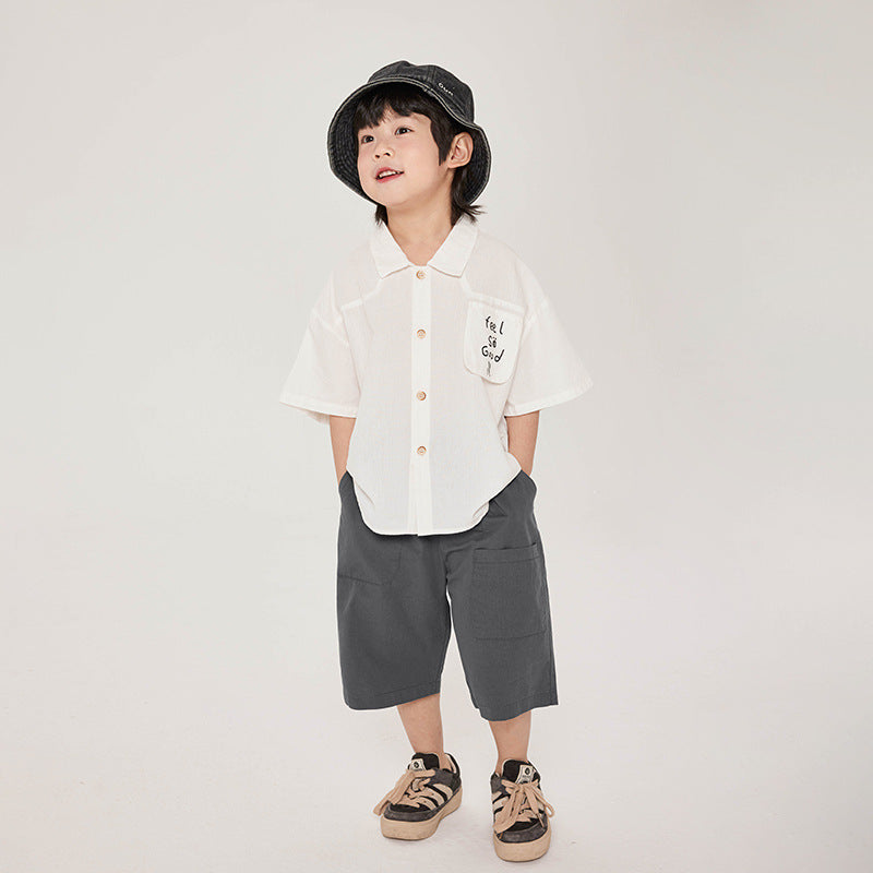 White short-sleeved shirt