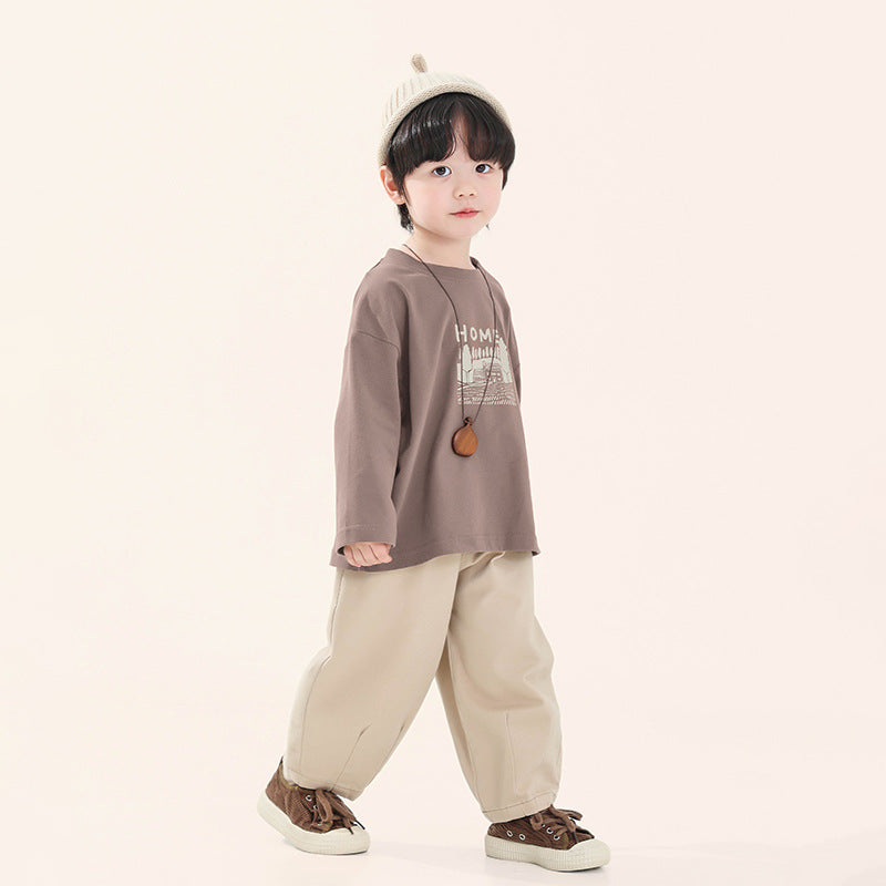 家イラスト長袖Tシャツ