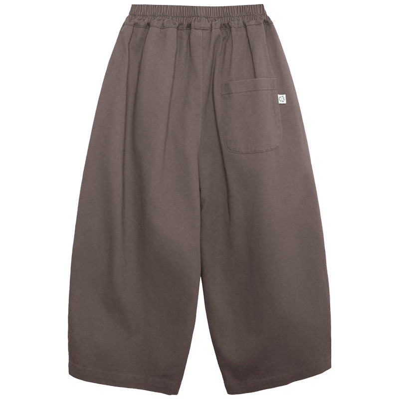 センタープリーツ無地パンツ