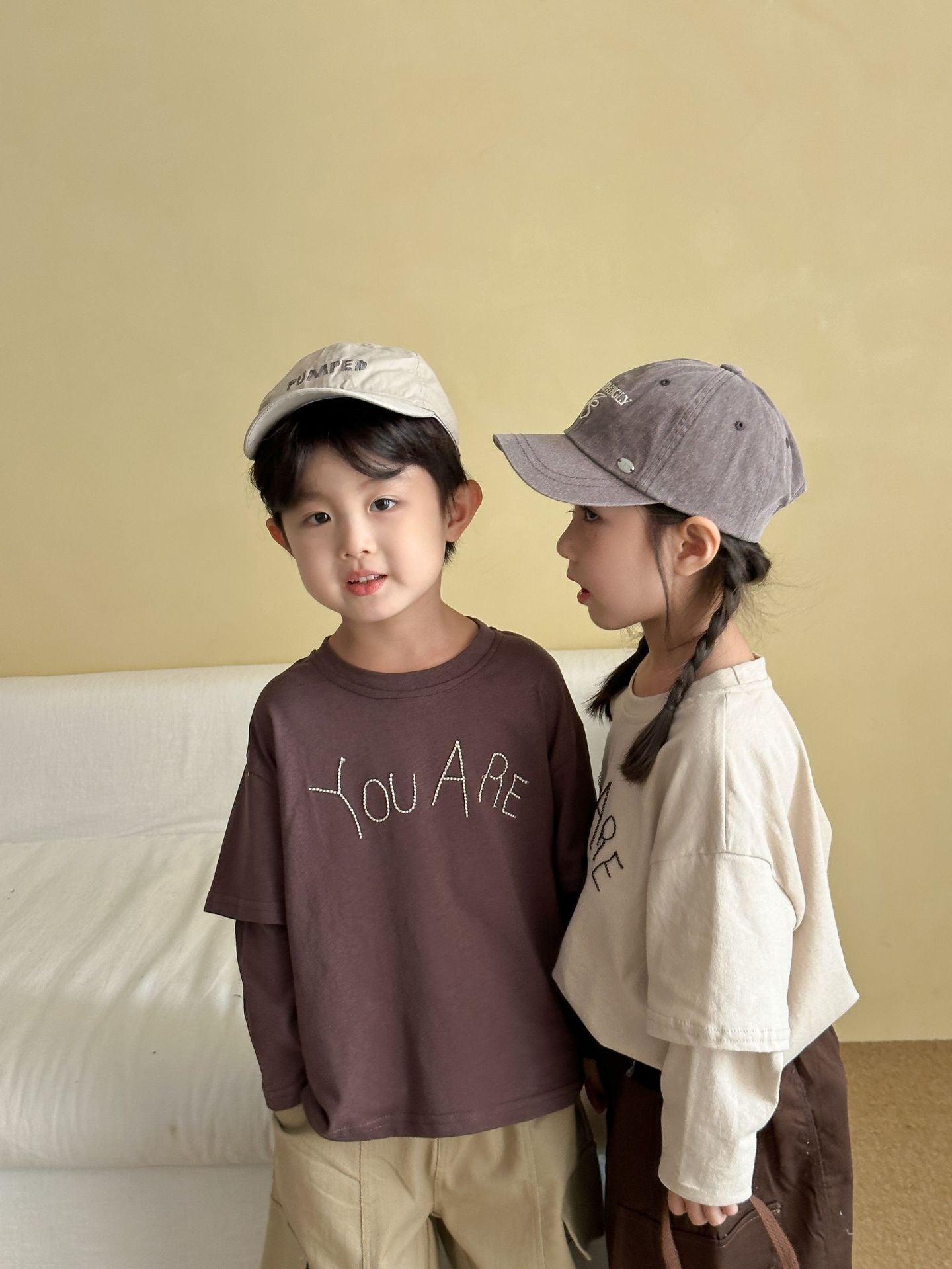 重ね着風長袖Tシャツ