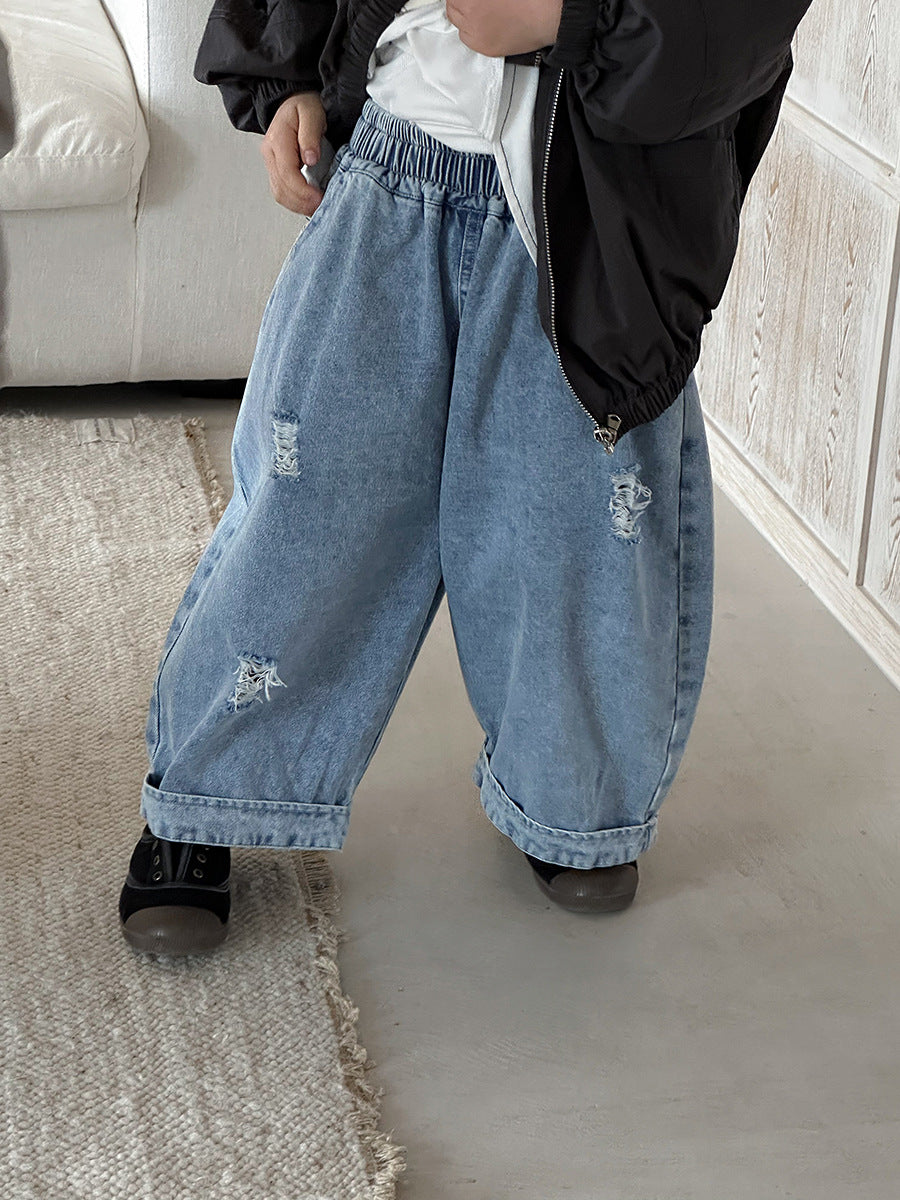 ダメージ加工デニムパンツ