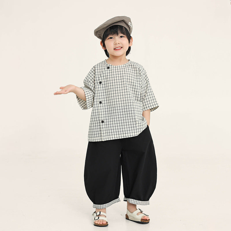 斜め前立てチャックシャツ