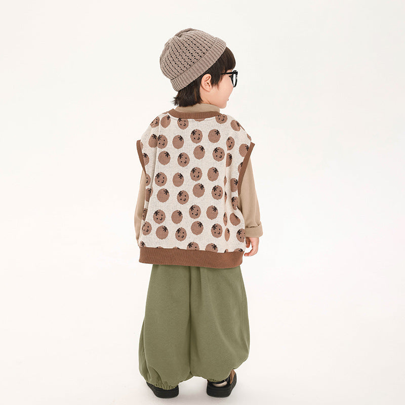 みかん柄ニットベスト