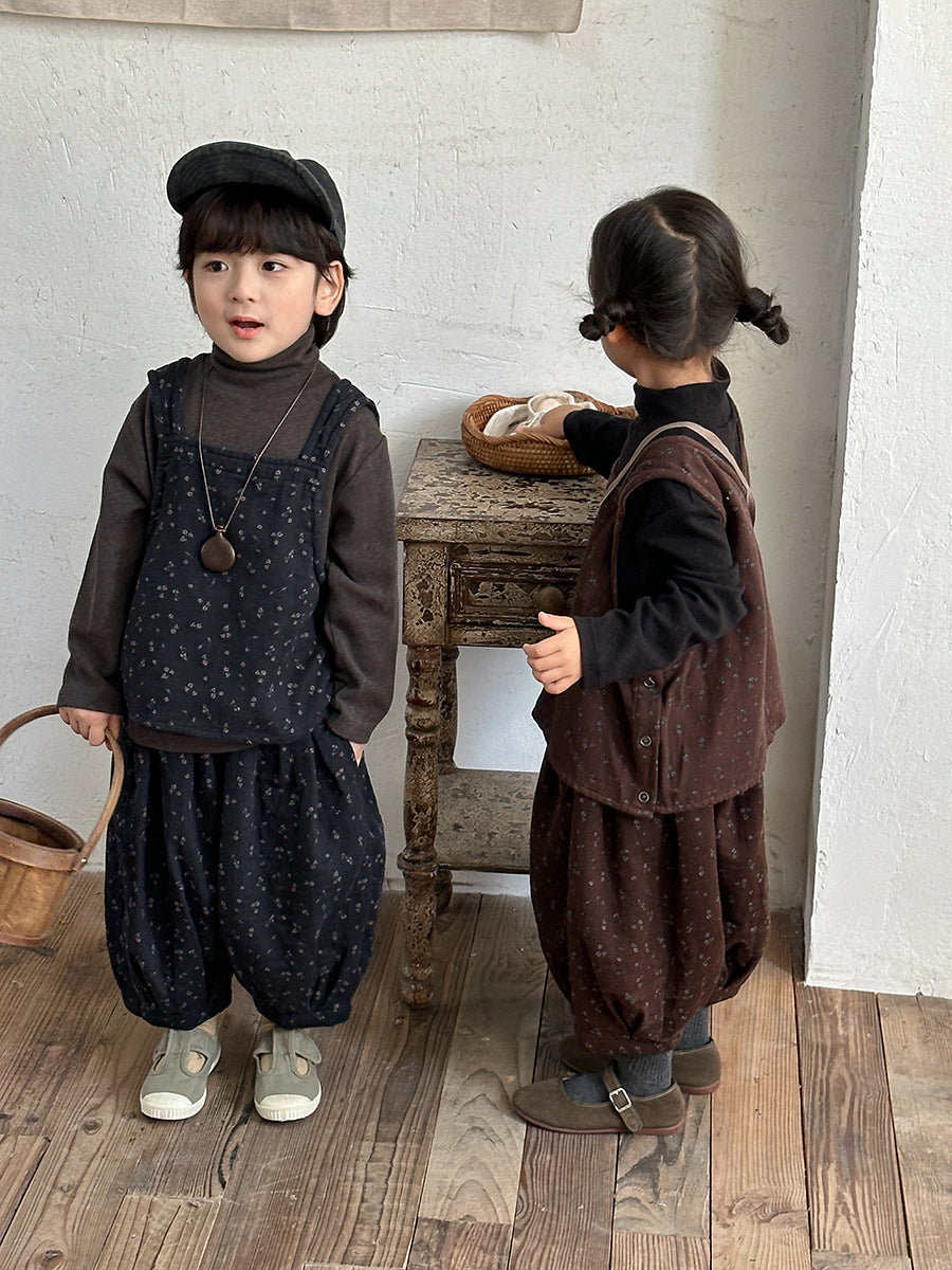小花柄ベスト&パンツセット