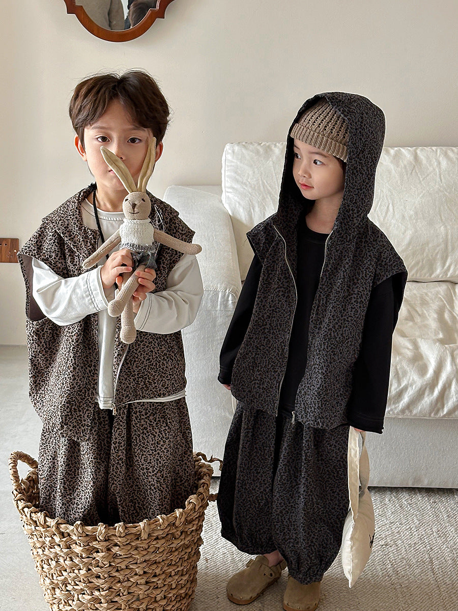 レオパード柄フードベストセット