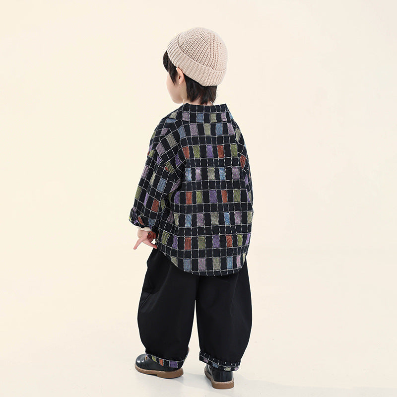 カラフルチェック長袖シャツ