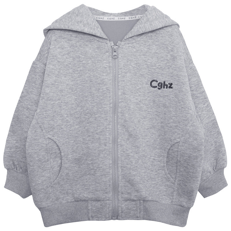 小文字ロゴジップアップパーカー