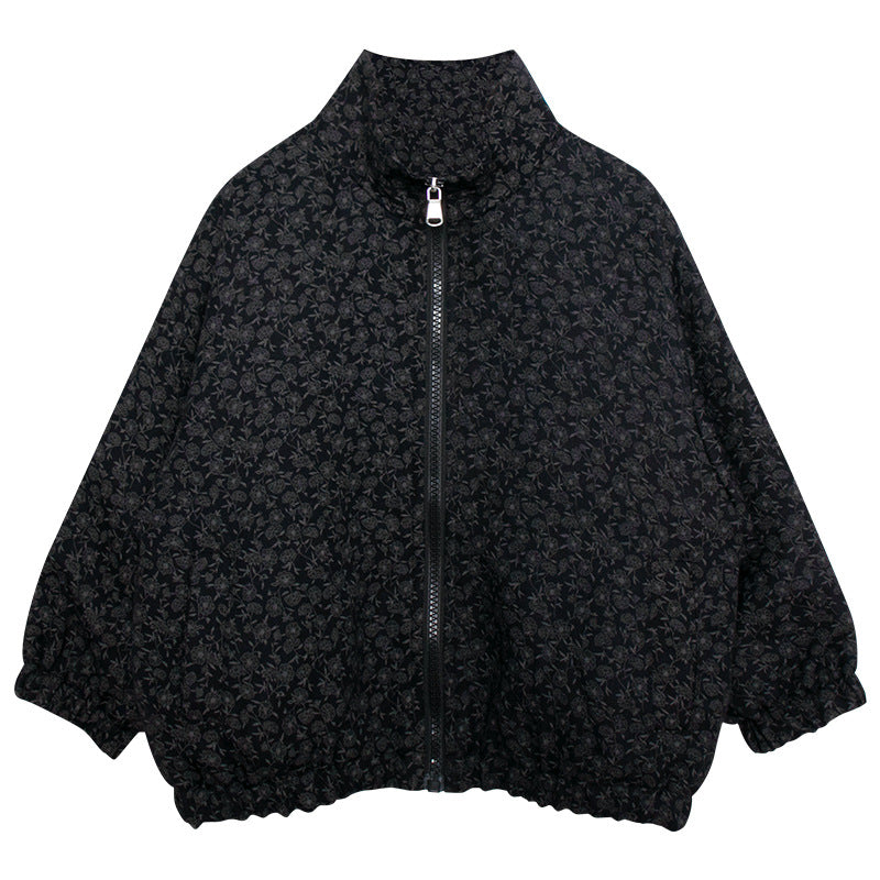 ジッパー仕様小花柄ジャケット