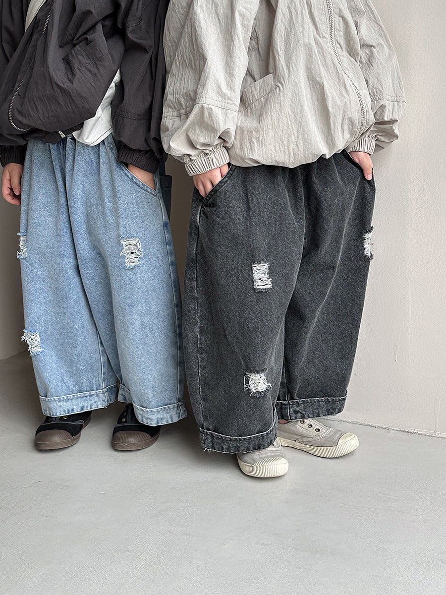 ダメージ加工デニムパンツ