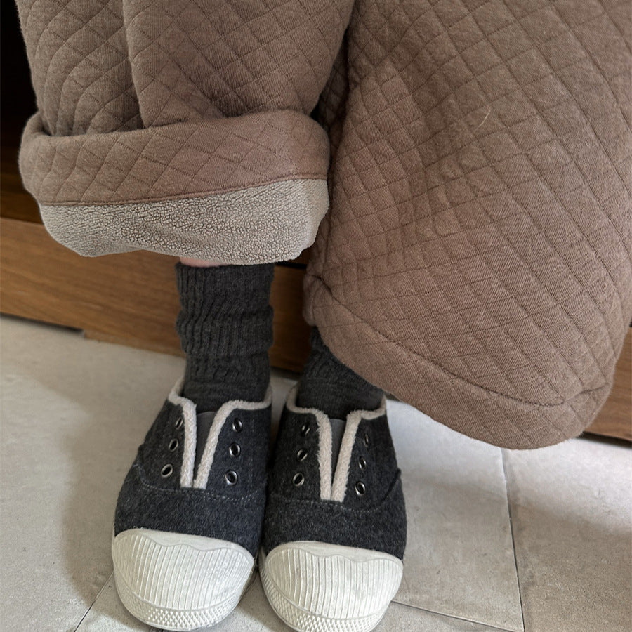 キルティング裏ボアワイドパンツ