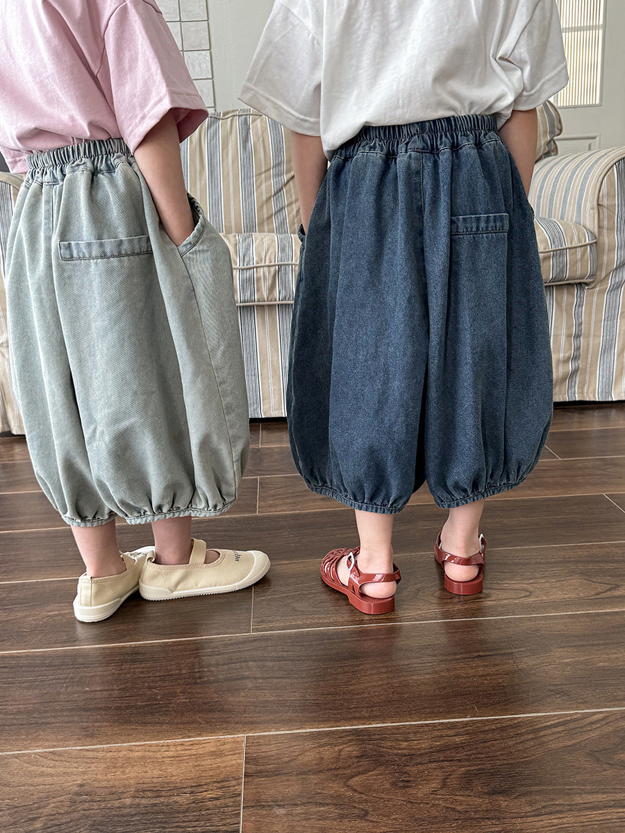 薄手七分丈デニムパンツ