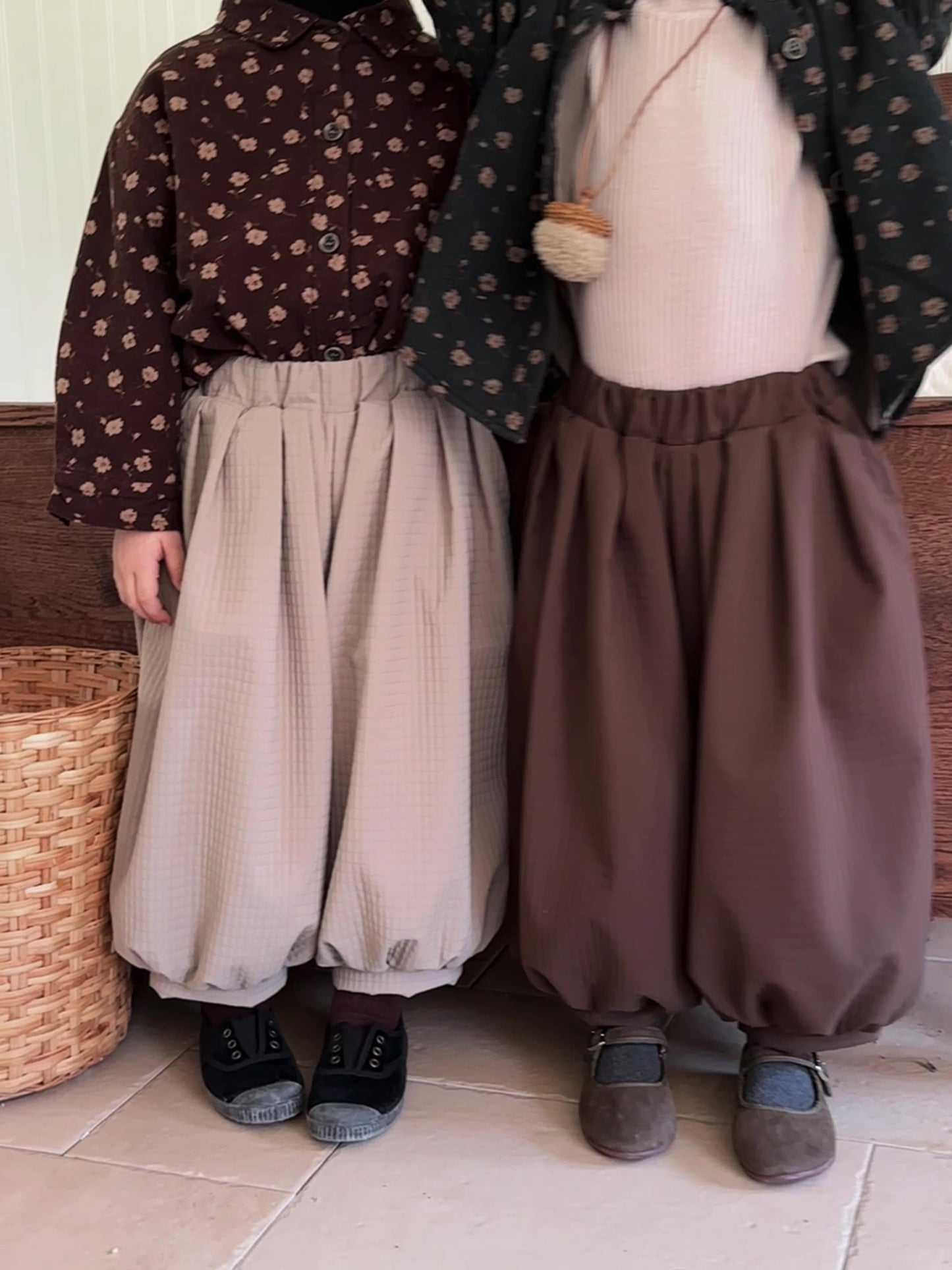 チェックバルーン裏ボアパンツ