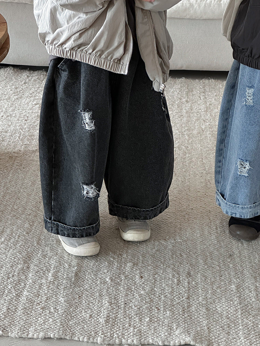 ダメージ加工デニムパンツ