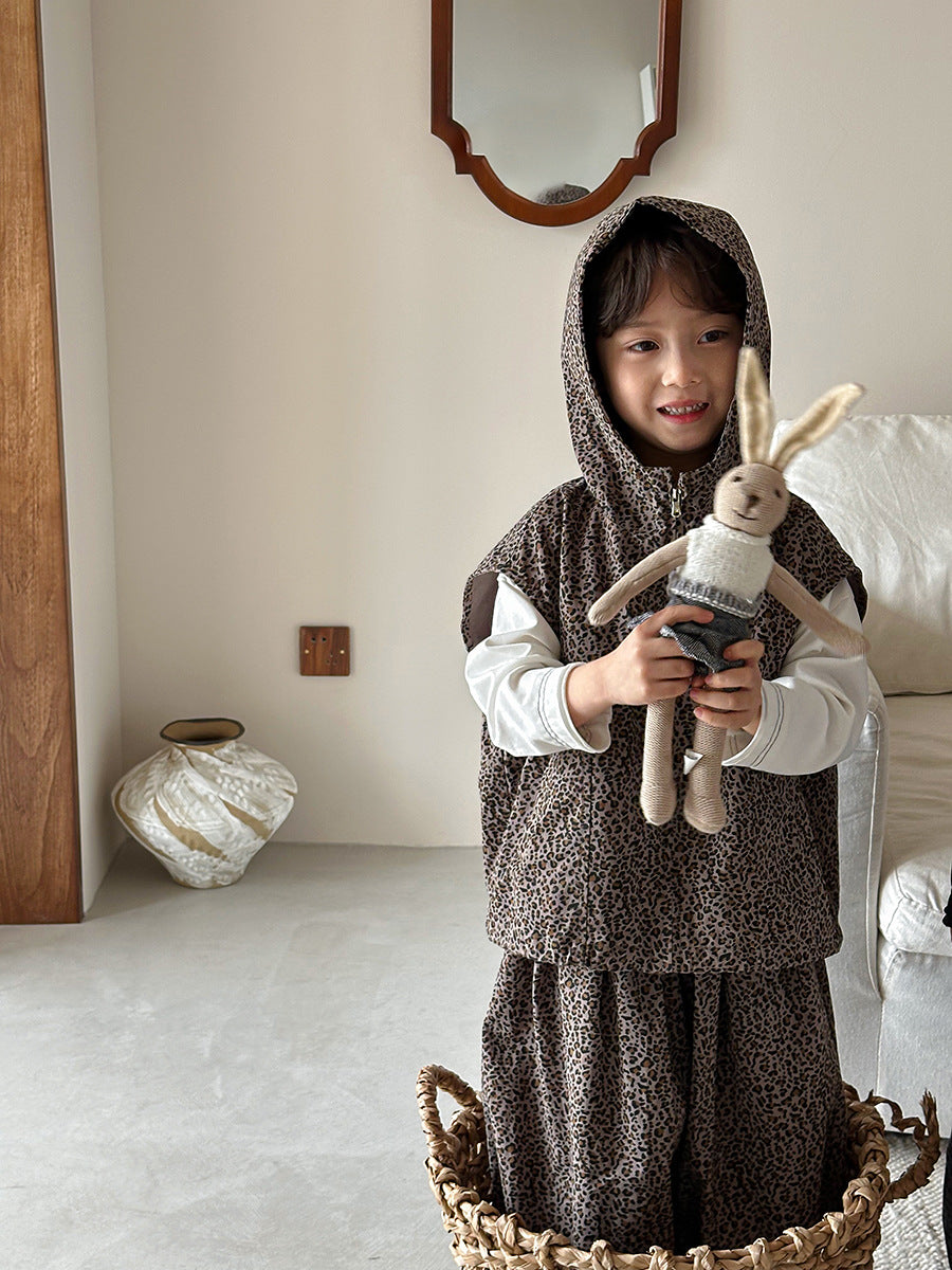 レオパード柄フードベストセット