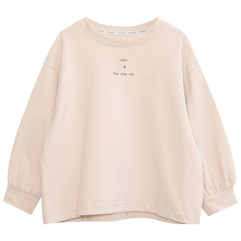 英文プリントクルーネックTシャツ