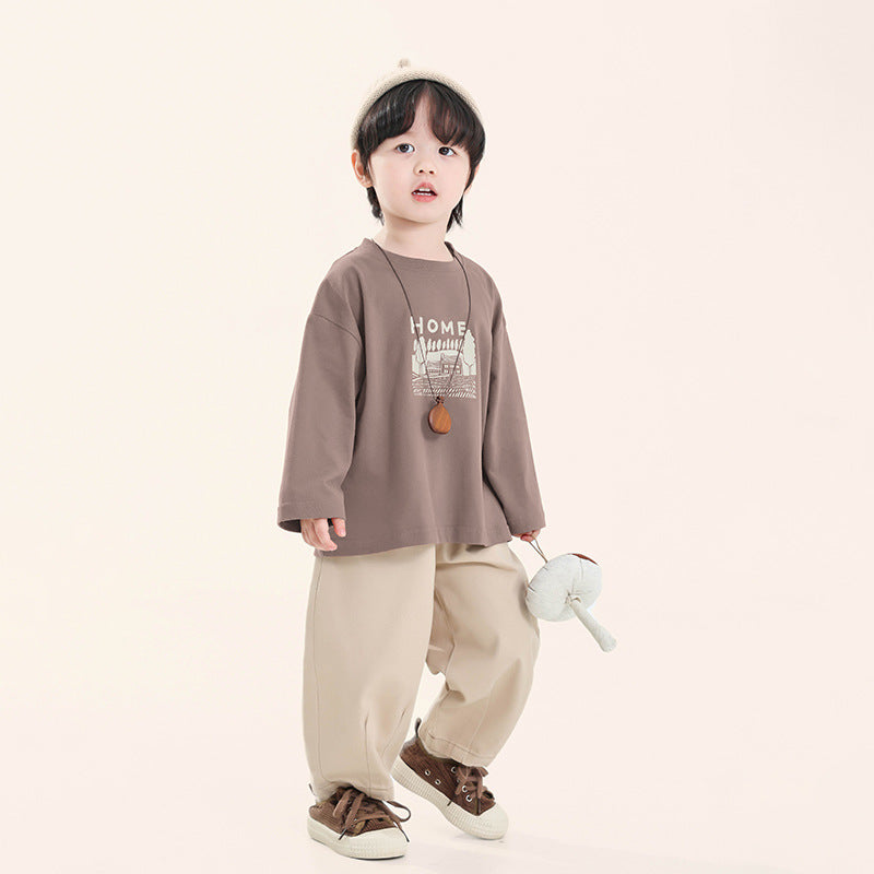 家イラスト長袖Tシャツ