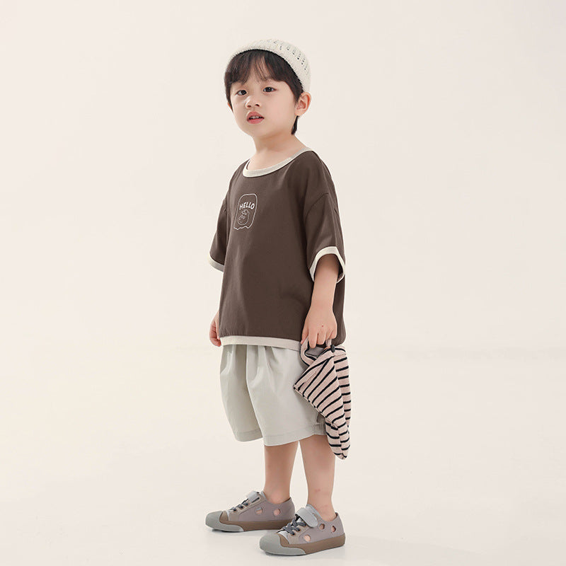 配色パイピングTシャツ