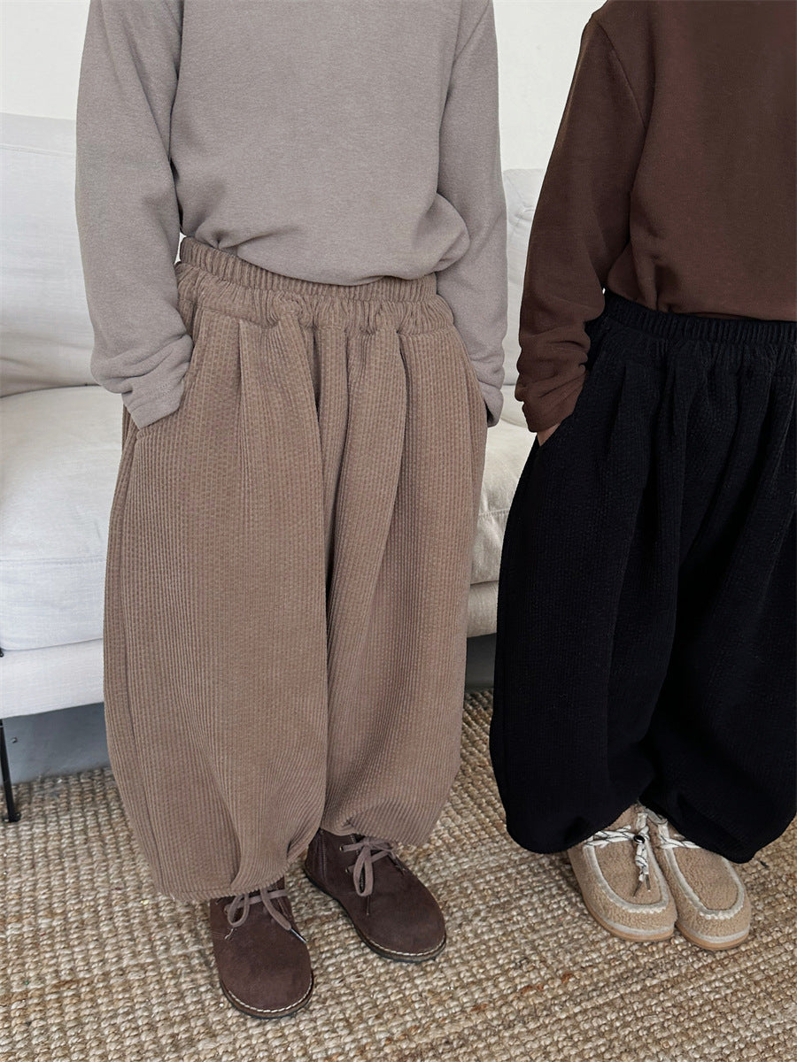 裏ボア無地コーデュロイパンツ