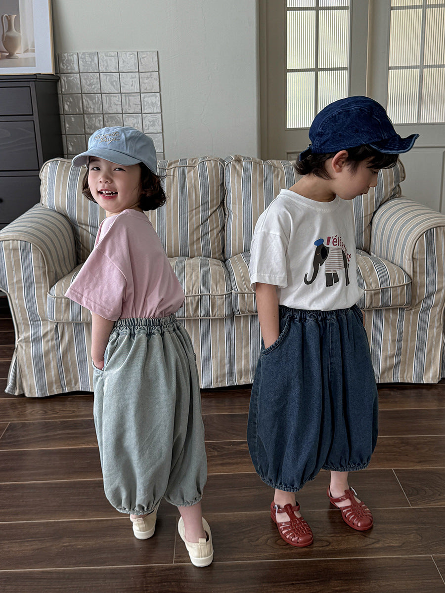 薄手七分丈デニムパンツ