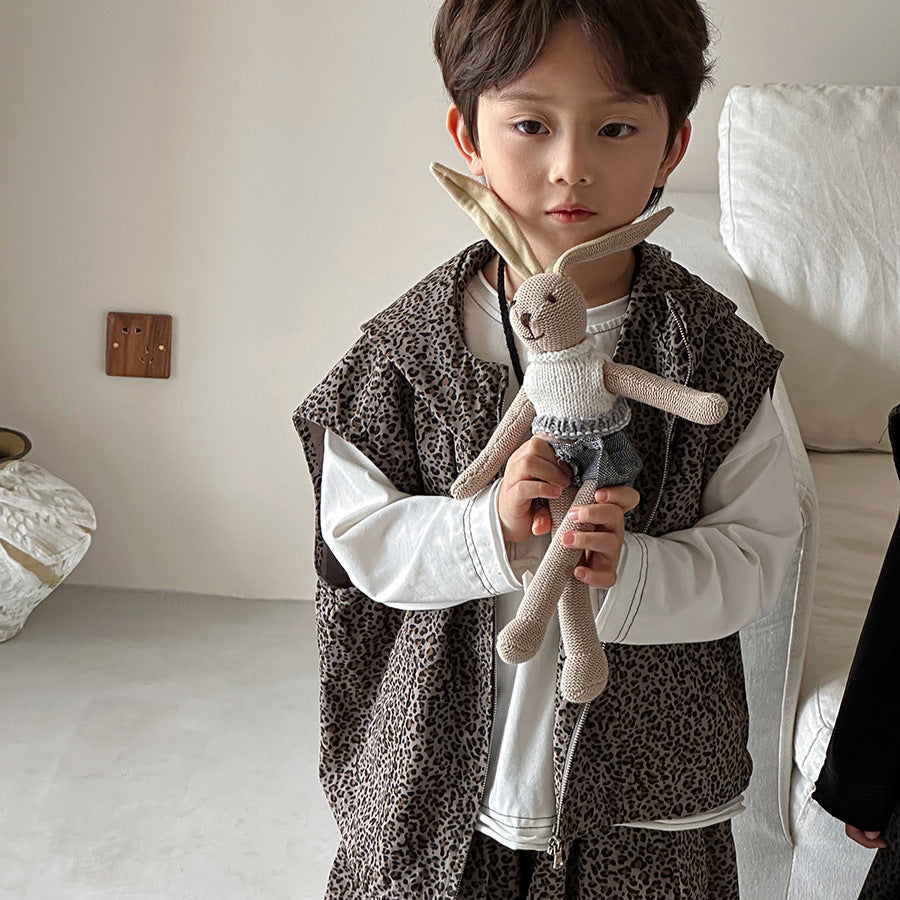 レオパード柄フードベストセット